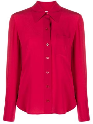 Equipment straight-point collar silk shirt - Red