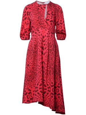 Equipment Taliana leopard-print midi dress - Red