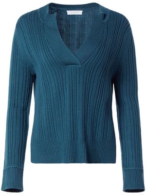 Equipment V-neck ribbed-knit jumper - Blue