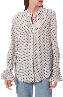 Equipment Valerrie Multicolor Dot Silk Button-Up Shirt in Nature White Multi