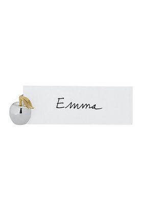 Ercuis Marque-Places - 6 Apple Name Holders 0.75 In. Silver Plated