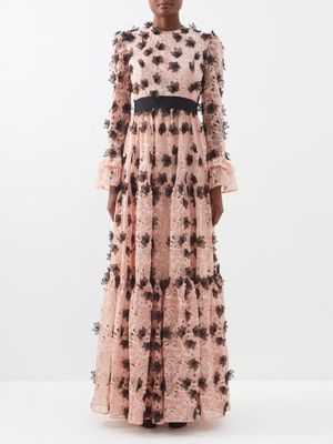 Erdem - Alvaro Floral Silk-organza Gown - Womens - Pink Black