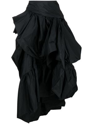 Erdem asymmetric tiered maxi skirt - Black