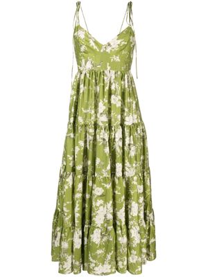 Erdem Azami Magnolia Garden-print dress - Green