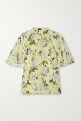 Erdem - Bennett Floral-print Silk-voile Blouse - Yellow