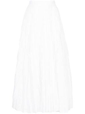 Erdem borderie-anglaise pleated skirt - White