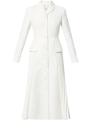 Erdem Calla pleat-detail cloqué coat - Neutrals