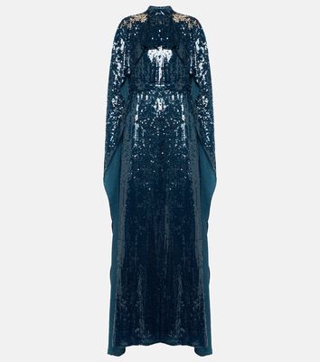 Erdem Caped sequined gown