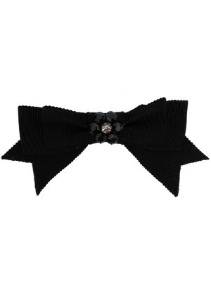 Erdem crystal-embellished bow hair clip - Black