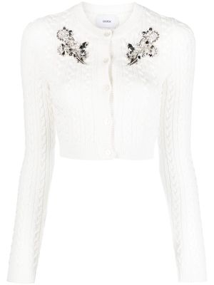 Erdem embellished cable-knit cardigan - White