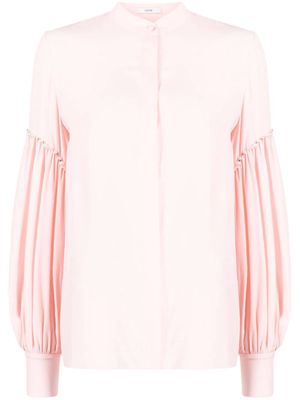 Erdem faux-pearl embellished long-sleeve shirt - Pink