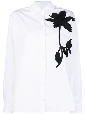 Erdem floral-embroidered cotton shirt - White