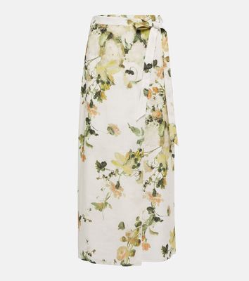 Erdem Floral linen maxi skirt