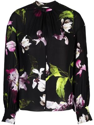 Erdem floral-print balloon-sleeve blouse - Black