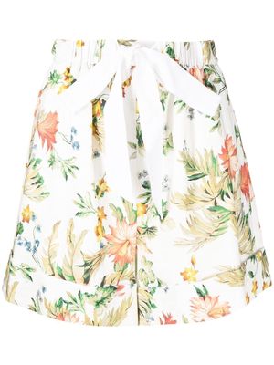Erdem floral-print drawstring-waist shorts - White