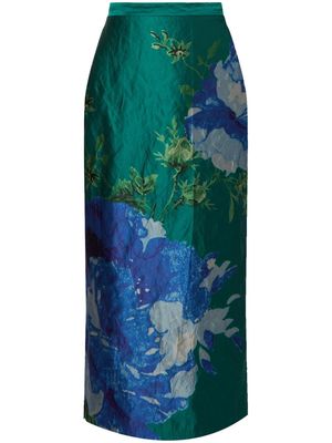 Erdem floral-print pencil skirt - Green