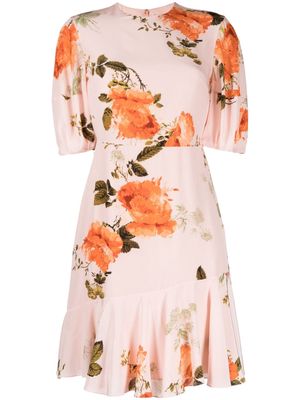 Erdem floral-print silk minidress - Pink