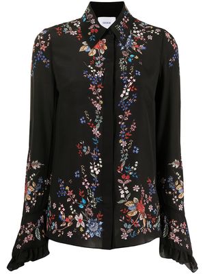 Erdem floral-print silk shirt - Black