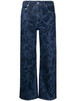 Erdem floral-print straight-leg jeans - Blue