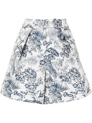 Erdem floral-print tailored shorts - White