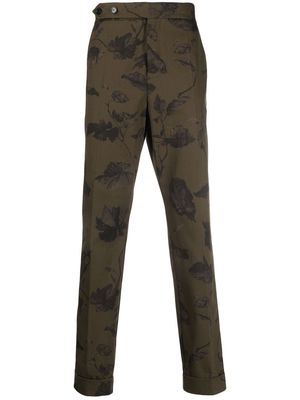 Erdem floral-print tailored trousers - Green