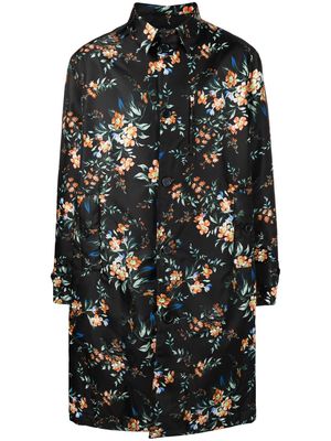 Erdem floral-print trench coat - Black