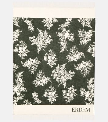 Erdem Floral wool and cashmere throw
