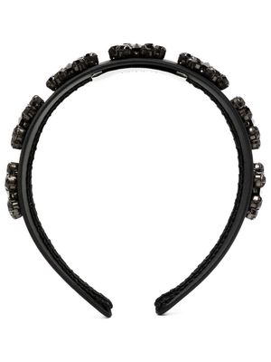 Erdem flower embroidered headband - Black