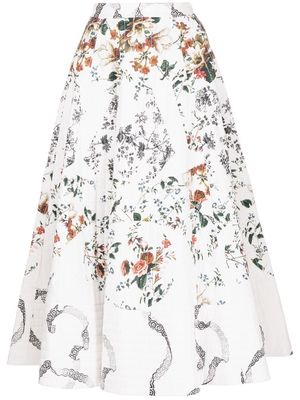 Erdem Judith floral skirt - White