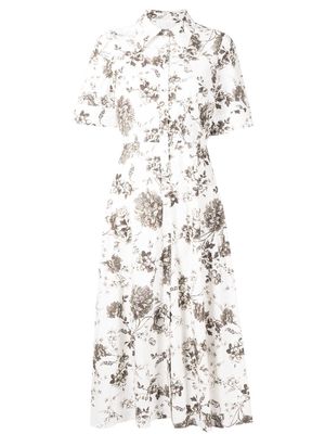 Erdem Layla floral-print shirtdress - White
