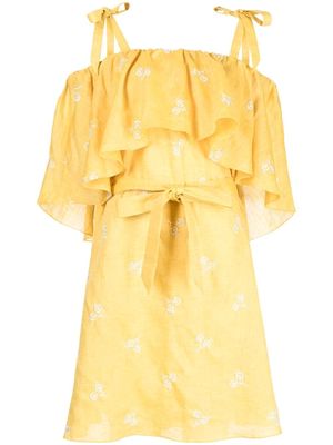 Erdem Lyra off-shoulder embroidered dress - Yellow