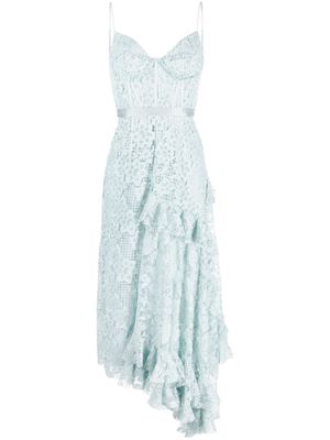 Erdem Melora asymmetric lace dress - Blue