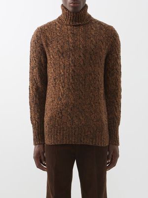 Erdem - Nikos Wool Roll-neck Sweater - Mens - Brown