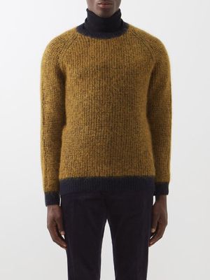 Erdem - Noel Ribbed Lambswool-blend Sweater - Mens - Yellow Multi