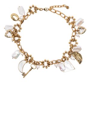 Erdem pearl-detailing polished-finish necklace - Gold
