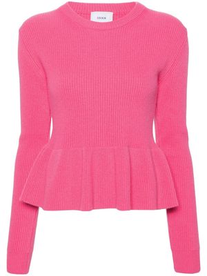Erdem peplum ribbed-knit jumper - Pink