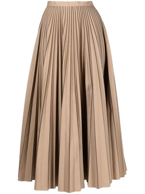 Erdem pleated ankle-length skirt - Brown