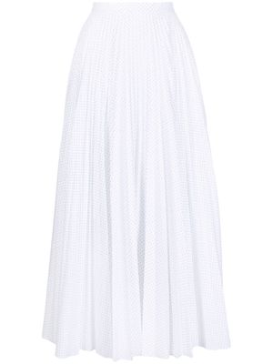 Erdem polka-dot print pleated skirt - White