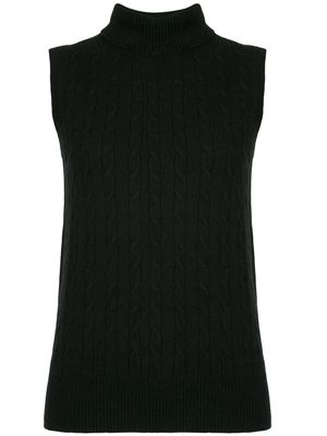 Erdem roll neck cable knit pullover - Black