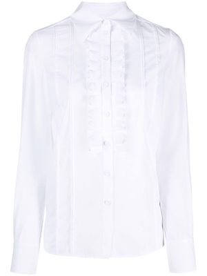 Erdem ruffle-detail long-sleeve shirt - White
