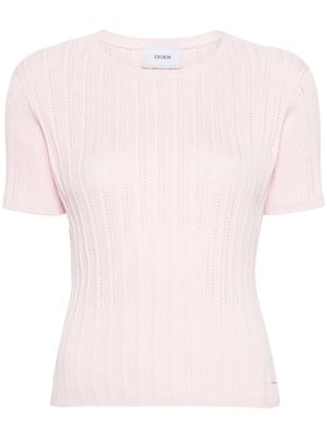 Erdem short-sleeve pointelle-knitted top - Pink