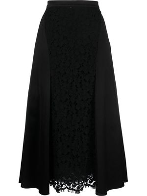 Erdem Suzanne lace panel skirt - Black