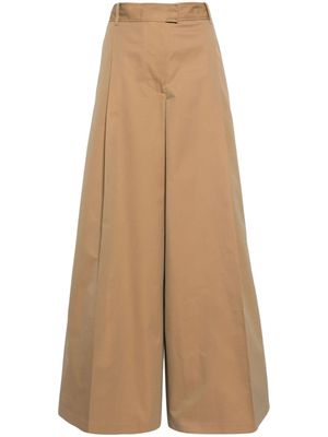 Erdem wide-leg cotton trousers - Brown