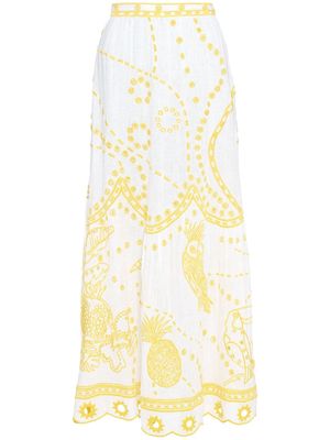 ERES Ambra embroidered maxi skirt - White