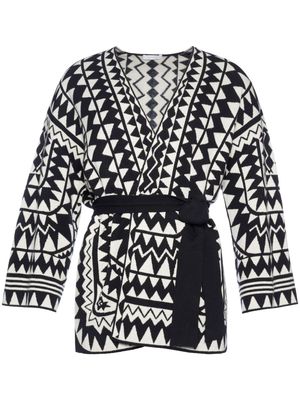 ERES Apache geometric-jacquard kimono - Black