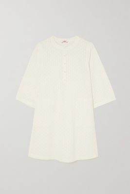 Eres - Brigitte Sorbet Broderie Anglaise Silk Crepe De Chine Mini Dress - White