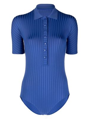 ERES Cachaca ribbed short-sleeve swimsuit - Blue