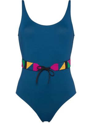 ERES Damier belted swimsuit - Blue