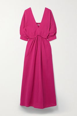 Eres - Déesses Selene Cotton-seersucker Maxi Dress - Pink
