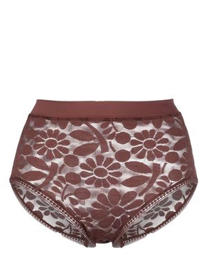 ERES floral-lace embroidered high-waisted briefs